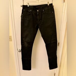 Nudie Lean Dean Dry Cold Black Turkish Stretch Denim 33/34